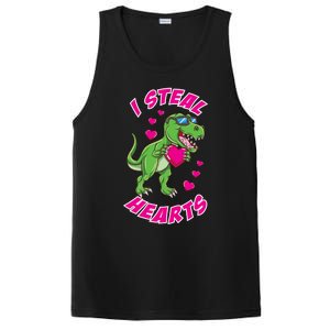 I Steal Hearts Dinosaur Valentines Day Gift PosiCharge Competitor Tank