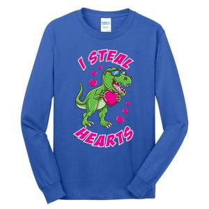 I Steal Hearts Dinosaur Valentines Day Gift Tall Long Sleeve T-Shirt