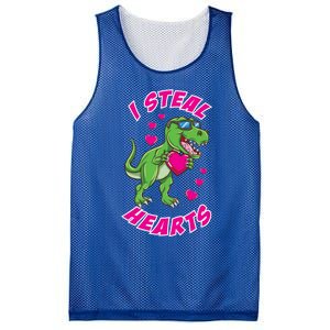 I Steal Hearts Dinosaur Valentines Day Gift Mesh Reversible Basketball Jersey Tank