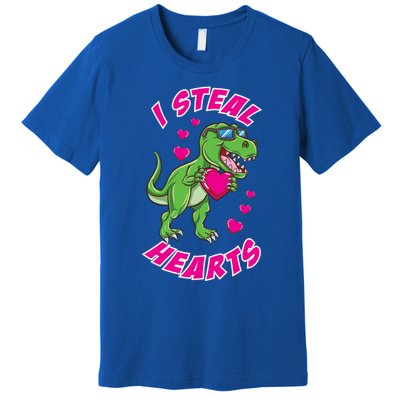 I Steal Hearts Dinosaur Valentines Day Gift Premium T-Shirt