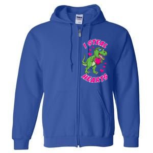 I Steal Hearts Dinosaur Valentines Day Gift Full Zip Hoodie