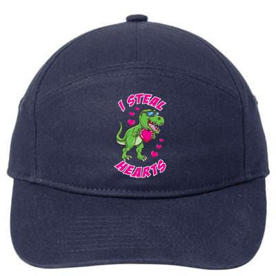 I Steal Hearts Dinosaur Valentines Day Gift 7-Panel Snapback Hat