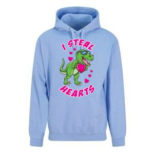 I Steal Hearts Dinosaur Valentines Day Gift Unisex Surf Hoodie