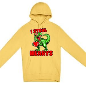 I Steal Hearts Dinosaur Valentines Day Meaningful Gift Premium Pullover Hoodie