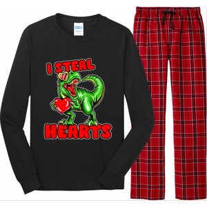 I Steal Hearts Dinosaur Valentines Day Meaningful Gift Long Sleeve Pajama Set