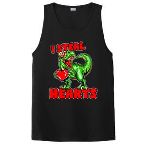 I Steal Hearts Dinosaur Valentines Day Meaningful Gift PosiCharge Competitor Tank