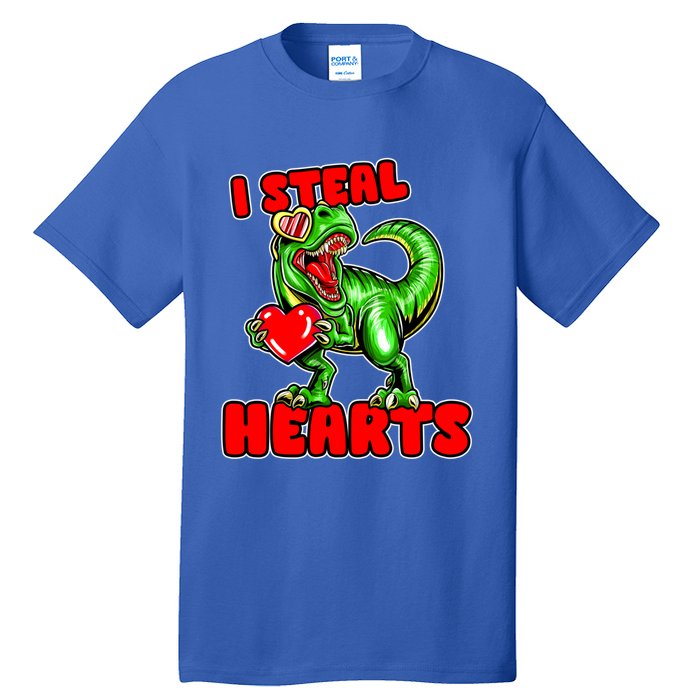 I Steal Hearts Dinosaur Valentines Day Meaningful Gift Tall T-Shirt