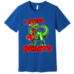 I Steal Hearts Dinosaur Valentines Day Meaningful Gift Premium T-Shirt