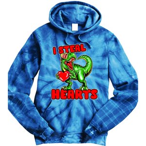 I Steal Hearts Dinosaur Valentines Day Meaningful Gift Tie Dye Hoodie