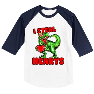 I Steal Hearts Dinosaur Valentines Day Meaningful Gift Baseball Sleeve Shirt