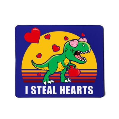 I Steal Hearts Funny Dinosaur T Rex Valentines Day Retro Great Gift Mousepad