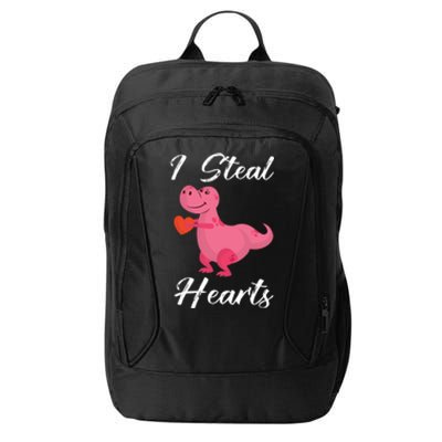 I Steal Hearts Funny Tmeaningful Giftrex Dinosaur Valentine's Day Gift Gift City Backpack