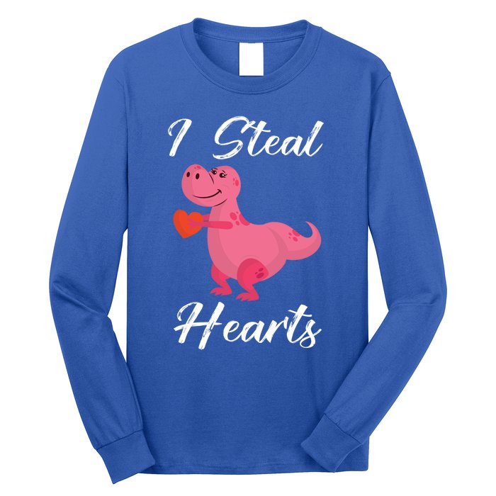 I Steal Hearts Funny Tmeaningful Giftrex Dinosaur Valentine's Day Gift Gift Long Sleeve Shirt