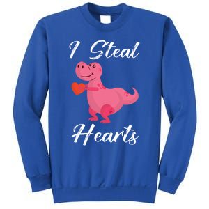 I Steal Hearts Funny Tmeaningful Giftrex Dinosaur Valentine's Day Gift Gift Sweatshirt