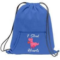 I Steal Hearts Funny Tmeaningful Giftrex Dinosaur Valentine's Day Gift Gift Sweatshirt Cinch Pack Bag