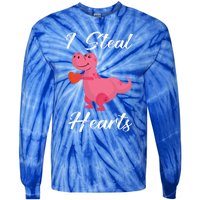 I Steal Hearts Funny Tmeaningful Giftrex Dinosaur Valentine's Day Gift Gift Tie-Dye Long Sleeve Shirt