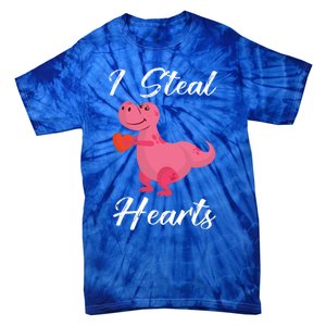 I Steal Hearts Funny Tmeaningful Giftrex Dinosaur Valentine's Day Gift Gift Tie-Dye T-Shirt