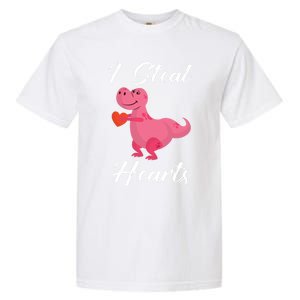 I Steal Hearts Funny Tmeaningful Giftrex Dinosaur Valentine's Day Gift Gift Garment-Dyed Heavyweight T-Shirt