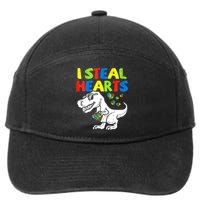 I Steal Hearts Autism Dinosaur 7-Panel Snapback Hat