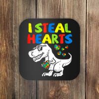 I Steal Hearts Autism Dinosaur Coaster