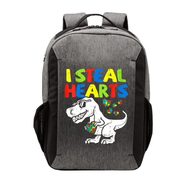 I Steal Hearts Autism Dinosaur Vector Backpack
