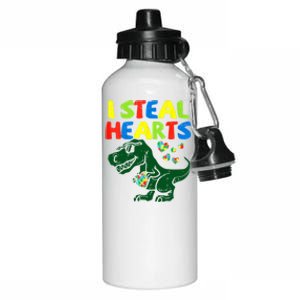 I Steal Hearts Autism Dinosaur Aluminum Water Bottle