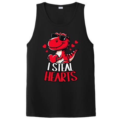 I Steal Hearts Trex Dino ValentineS Day Son PosiCharge Competitor Tank