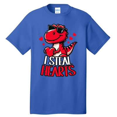 I Steal Hearts Trex Dino ValentineS Day Son Tall T-Shirt