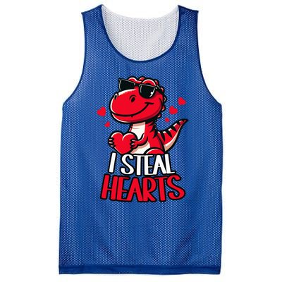 I Steal Hearts Trex Dino ValentineS Day Son Mesh Reversible Basketball Jersey Tank