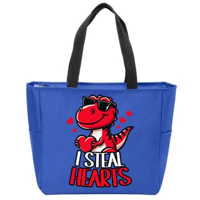 I Steal Hearts Trex Dino ValentineS Day Son Zip Tote Bag