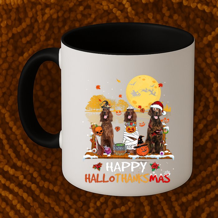 Irish Setter Happy Hallothanksmas Halloween Thanksgiving Funny Gift Mug