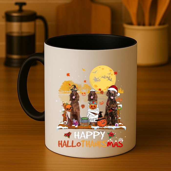 Irish Setter Happy Hallothanksmas Halloween Thanksgiving Funny Gift Mug