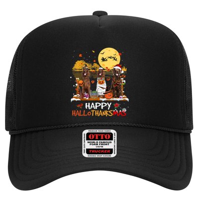 Irish Setter Happy Hallothanksmas Halloween Thanksgiving Funny Gift Trucker Hat
