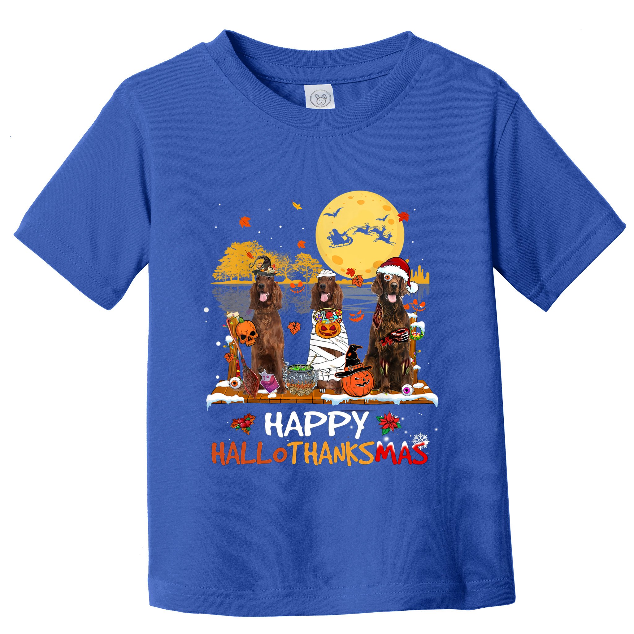 Irish Setter Happy Hallothanksmas Halloween Thanksgiving Funny Gift Toddler T-Shirt