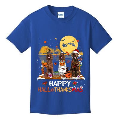 Irish Setter Happy Hallothanksmas Halloween Thanksgiving Funny Gift Kids T-Shirt