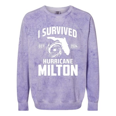 I Survived Hurricane Milton 2024 Florida Survivor Hurricane Graphic Colorblast Crewneck Sweatshirt