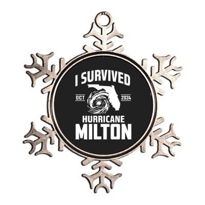 I Survived Hurricane Milton 2024 Florida Survivor Hurricane Graphic Metallic Star Ornament