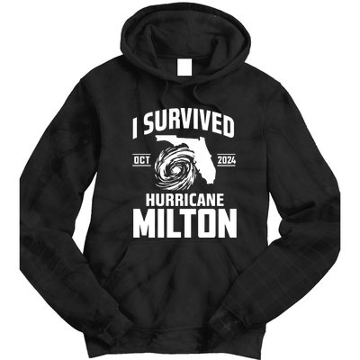 I Survived Hurricane Milton 2024 Florida Survivor Hurricane Graphic Tie Dye Hoodie