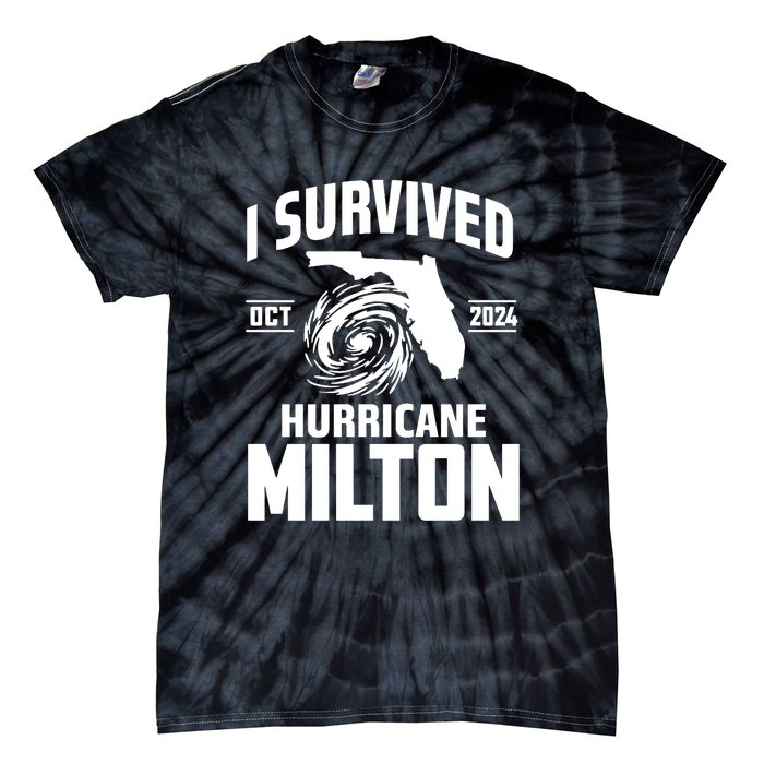 I Survived Hurricane Milton 2024 Florida Survivor Hurricane Graphic Tie-Dye T-Shirt