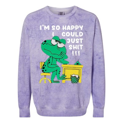 IM So Happy I Could Just S.Hi.T Colorblast Crewneck Sweatshirt