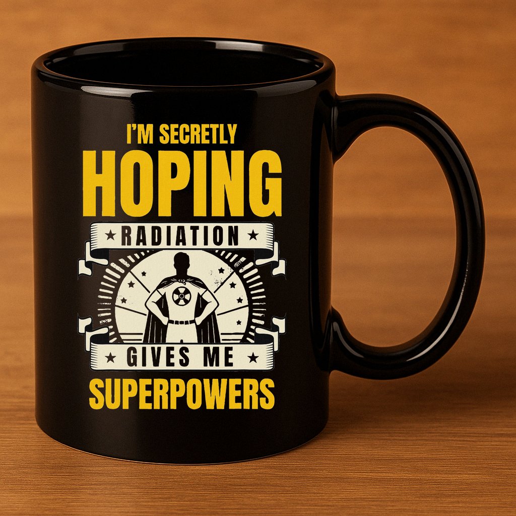 I'm Secretly Hoping Radiation Gives Me Superpowers Cancer 11oz C Handle Ceramic Mug