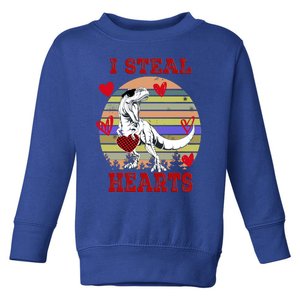 I Steal Hearts Saurus Valentines Day Dinosaur T Rex Lover Great Gift Toddler Sweatshirt