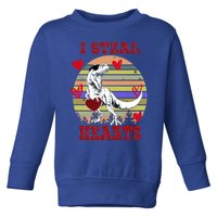 I Steal Hearts Saurus Valentines Day Dinosaur T Rex Lover Great Gift Toddler Sweatshirt