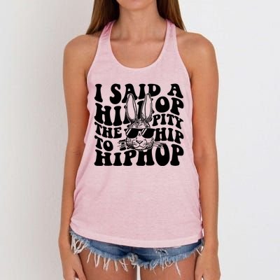 I Said Hip The Hippity To Hop Hip Hop Bunny Easter Women's Knotted Racerback Tank