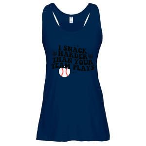 I Snack Harder Than Your Yeam Plays Baseball Funny Softball Ladies Essential Flowy Tank