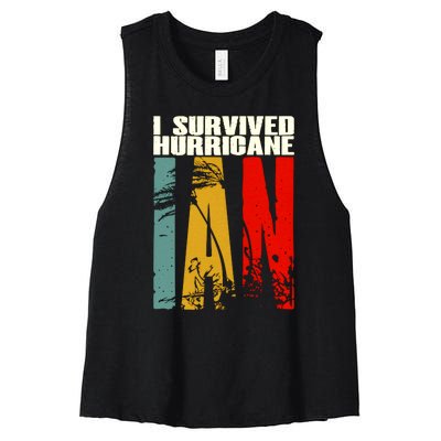 I Survived Hurricane Ian Florida Strong Women's Racerback Cropped Tank