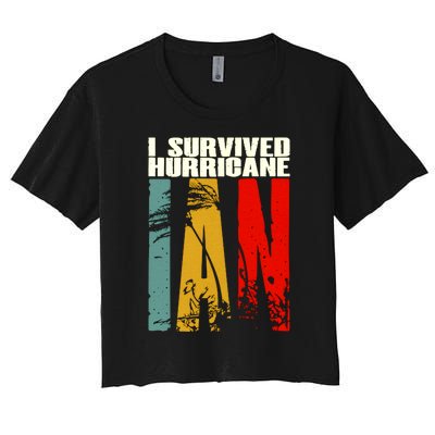 I Survived Hurricane Ian Florida Strong Women's Crop Top Tee