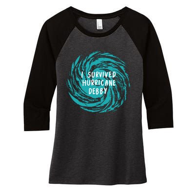 I Survived Hurricane Debby 2024 Florida Women's Tri-Blend 3/4-Sleeve Raglan Shirt