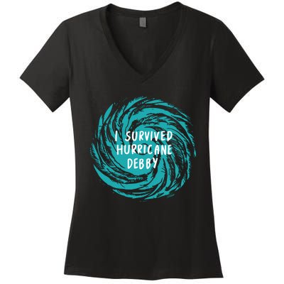 I Survived Hurricane Debby 2024 Florida Women's V-Neck T-Shirt