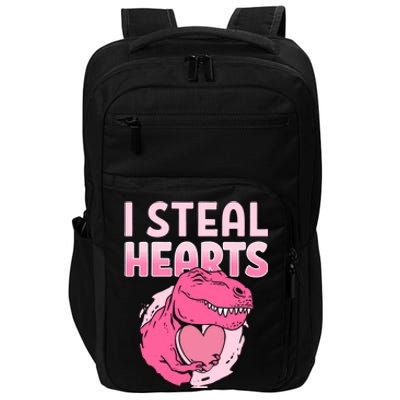 I Steal Hearts Valentine's Day Dinosaur Gift Impact Tech Backpack